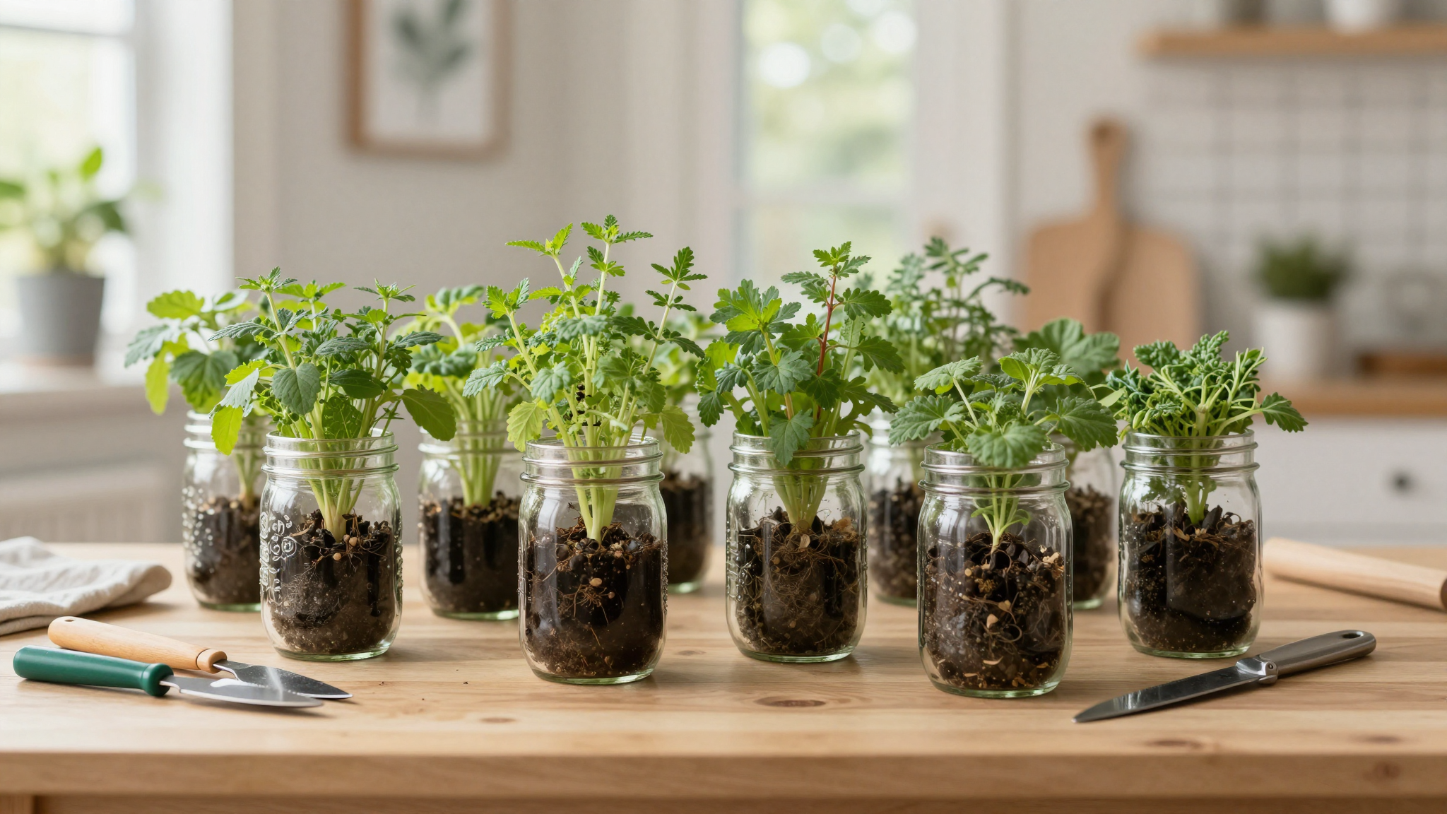 Creative Ideas for Indoor Herb Gardens Using Jars - Mason Jar Crafts: Creative Ways to Upcycle Glass Containers