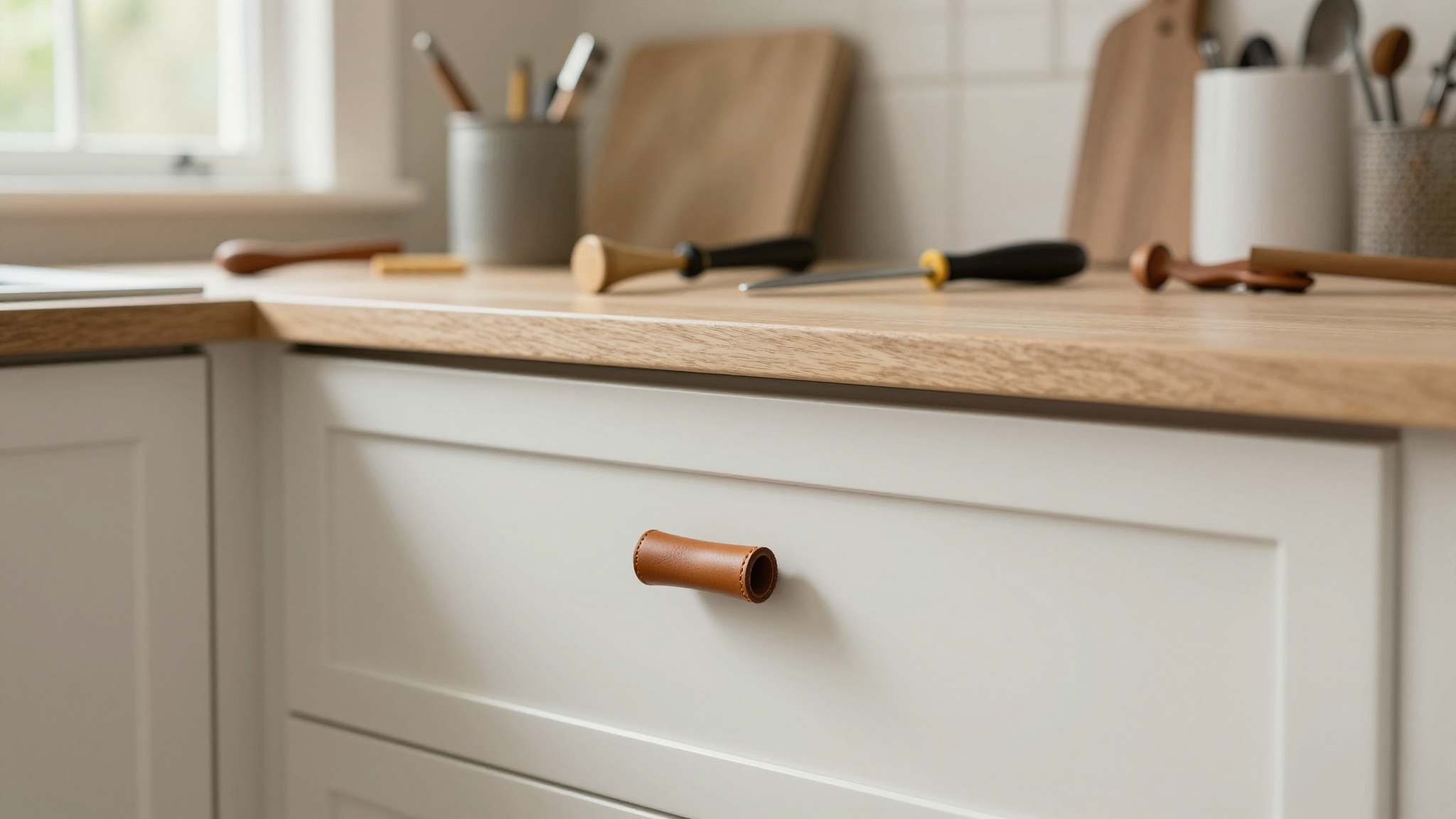 Where to Use Leather Drawer Pulls (Beyond the Kitchen) - DIY Leather Drawer Pulls: An Easy Cabinet Update