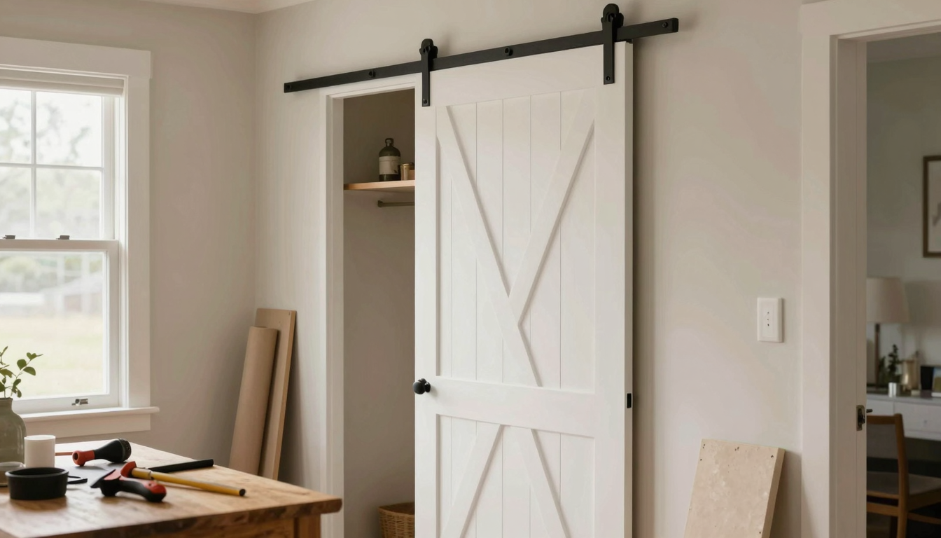 How I Installed a Sliding Barn Door (And Why It Was Easier Than I Thought) - Installing a Barn Door: Modern Farmhouse Style M